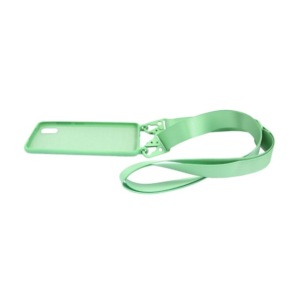 iPhone XS Max Silikonskal med Rem/Halsband - Grön Green