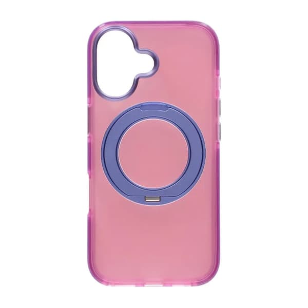 Stöttåligt skal med roterbart stativ för iPhone 17 - Rosa-röd punainen