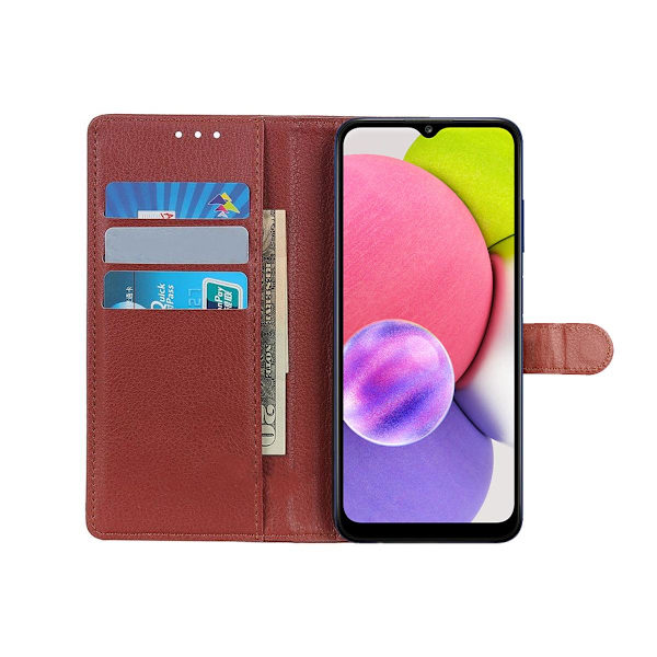Samsung Galaxy A03s Plånboksfodral med Stativ - Brun Brun