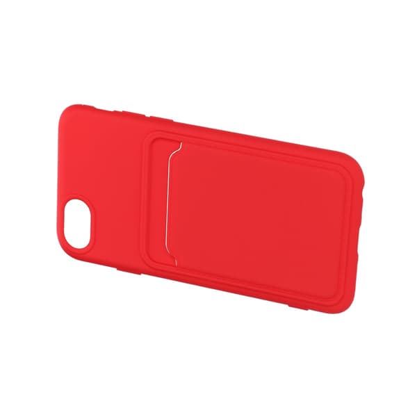 iPhone 7/8/SE (2020/2022) Silikonskal med Korthållare - Röd Red