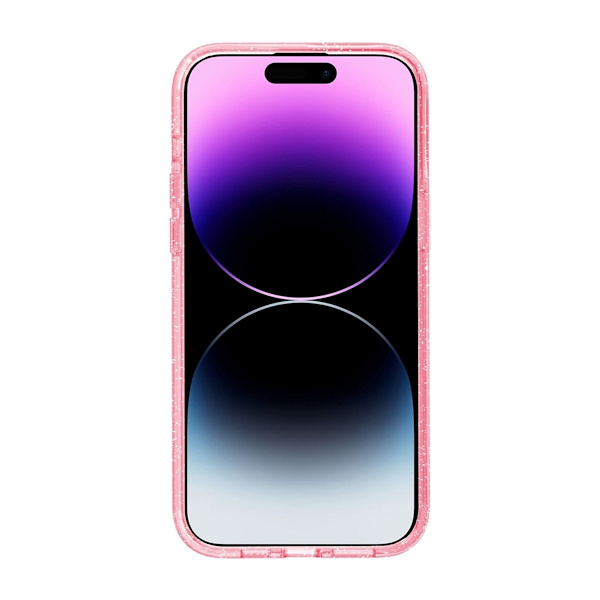 iPhone 15 Mobilskal Glitter Magsafe - Rosa Pink
