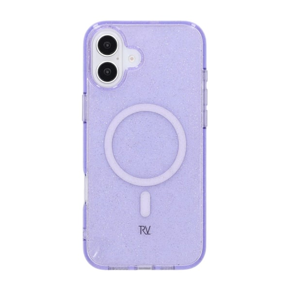iPhone 16 Plus Rvelon Mobilskal TPU med MagSafe - Glitter Lila Lila