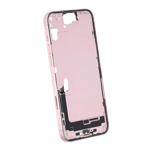 Mittenram med smådelar för iPhone 15 Plus - Rosa OEM Pink