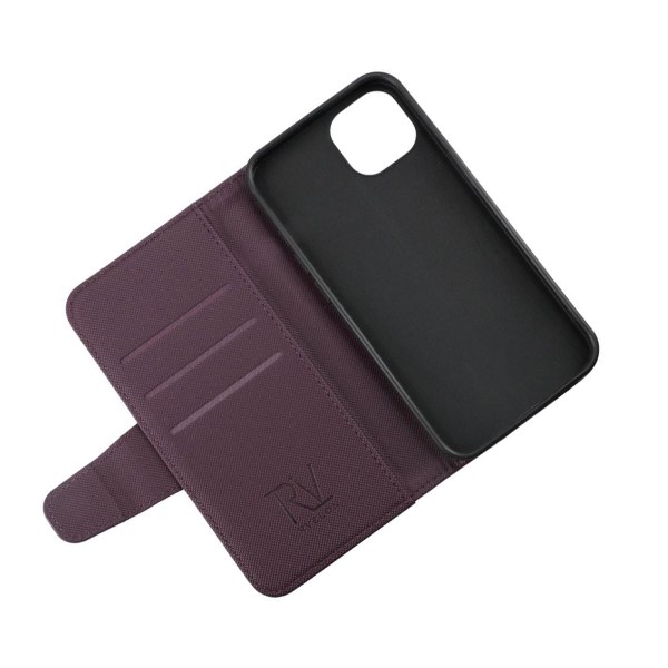 iPhone 13 Plånboksfodral Extra Kortfack Rvelon - Mörklila Bordeaux