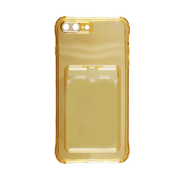 iPhone 7/8 Plus Stöttåligt Skal med Korthållare - Gul Yellow