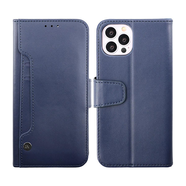 iPhone 14 Pro Plånboksfodral Extra Kortfack Rvelon - Blå Marinblå