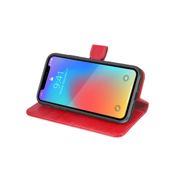 iPhone X/XS Plånboksfodral Magnet Läder med Stativ G-SP - Röd Red
