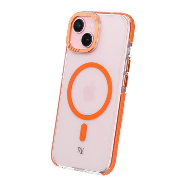 iPhone 15 Rvelon Mobilskal Magnet Förstärkt - Orange Orange