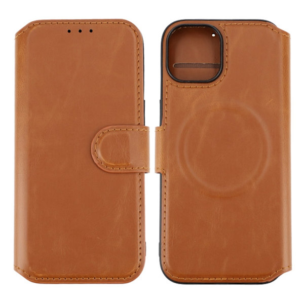 iPhone 15 Plånboksfodral med Magsafe Rvelon - Brun Brown