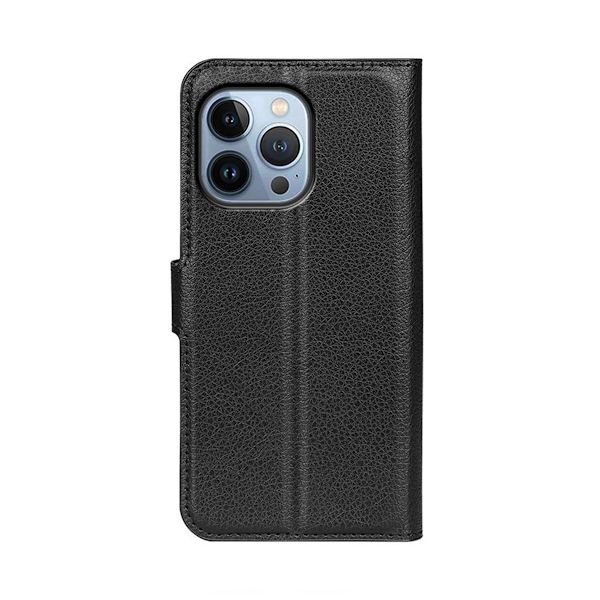 iPhone 14 Pro Plånboksfodral med Stativ - Svart Black