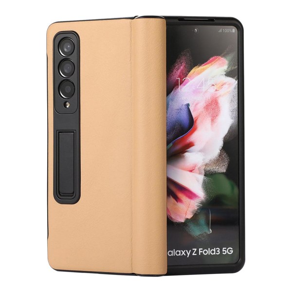 Samsung Galaxy Z Fold3 Mobilskal Fodral Läder - Brun Brown