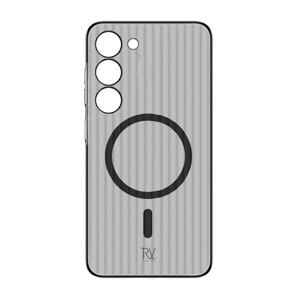 Samsung Galaxy S23 Mobilskal Korrugerad med Magnet Rvelon - Grå grå