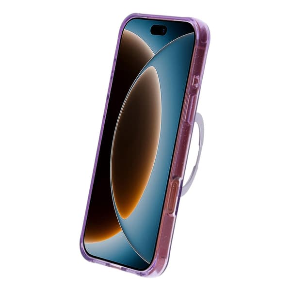 Glitrende MagSafe-cover til iPhone 17 Pro Max og 18 Pro Max med roterende stativ - Lyslilla lilla