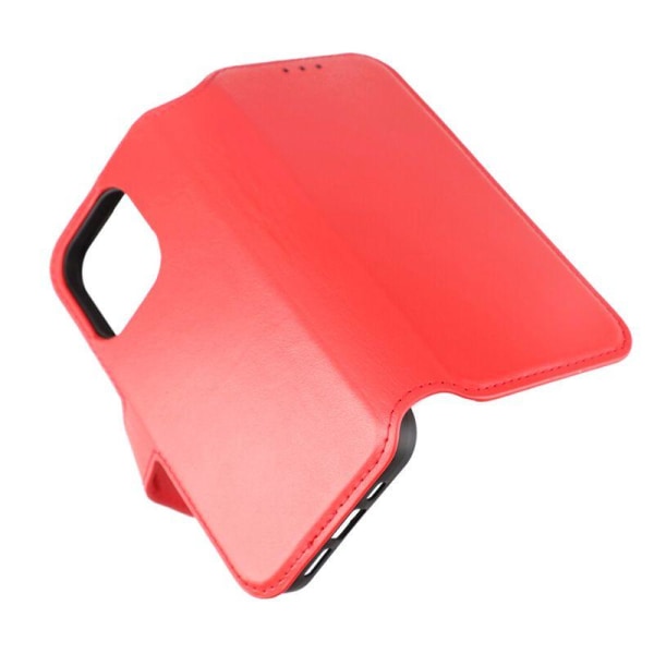 iPhone 15 Pro Plånboksfodral Läder Rvelon - Röd Red