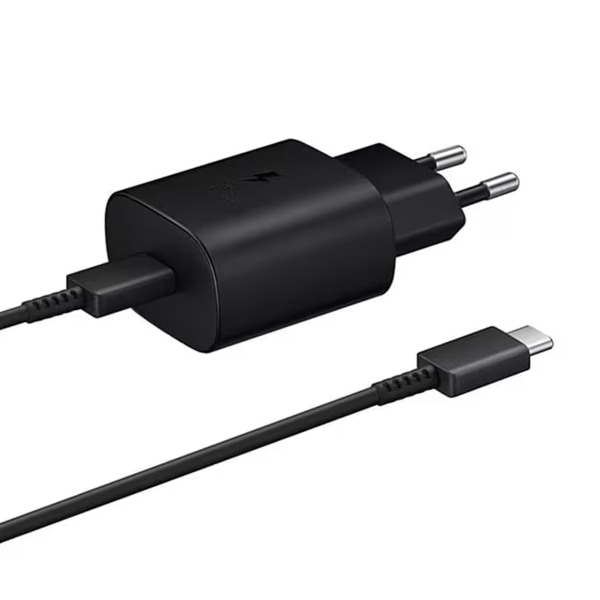 Samsung Super Fast USB-C Laddare 25W med Kabel 1m - Svart Black