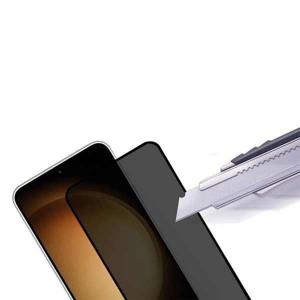 Skärmskydd Samsung Galaxy S23 - Privacy 3D Härdat Glas (miljö)