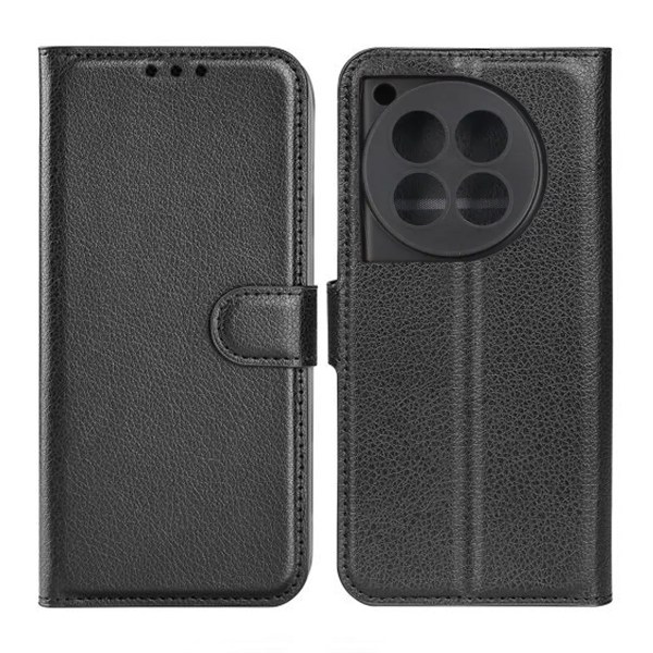 OnePlus 12 5G Plånboksfodral med Stativ - Svart Black