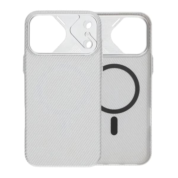 Slankt MagSafe Cover med Carbonmønster til iPhone 17 Pro Max - Sølv sølv