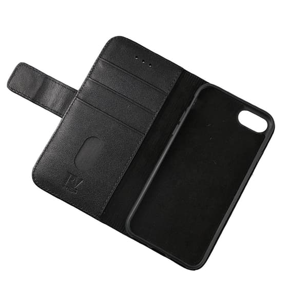 iPhone 7/8/SE 2020 Plånboksfodral Genuint Läder Rvelon - Svart Black