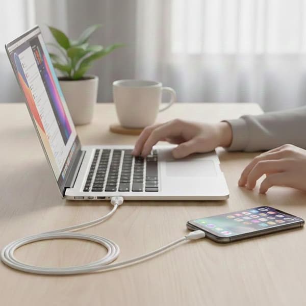 Rvelon USB-A till USB-C Kabel 1M - Vit Vit