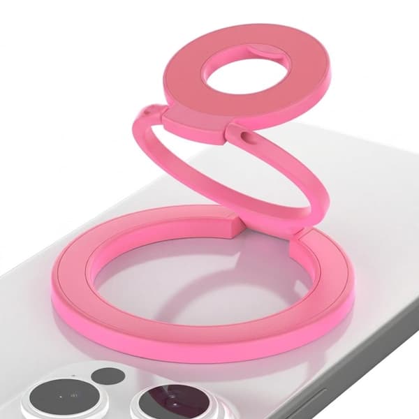 MagSafe Ringhållare med Dubbelt Stativ för Mobil - Mörkrosa pink