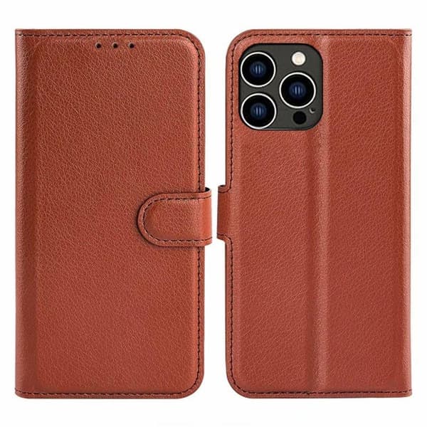 iPhone 15 Pro Max Plånboksfodral med stativ - Brun Brun