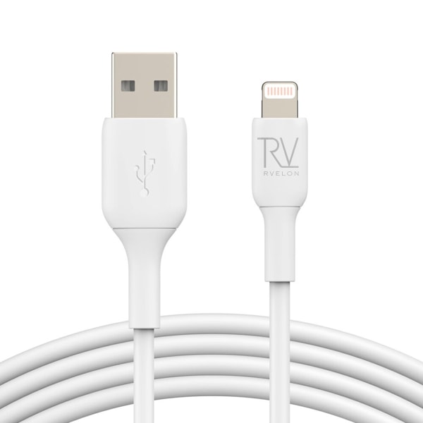 USB A till Lightning MFi Kabel Rvelon - 2 Meter Vit