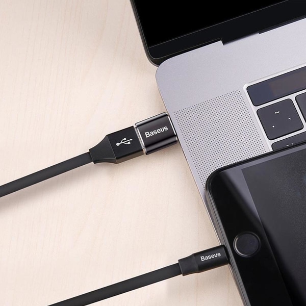 USB-A till USB-C Adapter Baseus Mini Svart