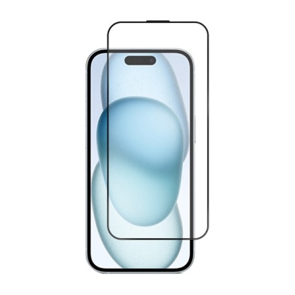 Skärmskydd iPhone 15 Pro - 3D Härdat Glas Svart Black