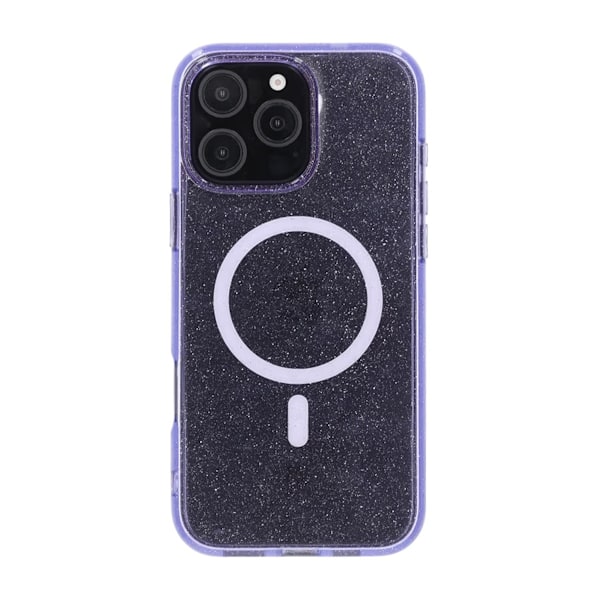 iPhone 16 Pro Max Rvelon Mobilskal TPU med MagSafe - Glitter Lila Lila