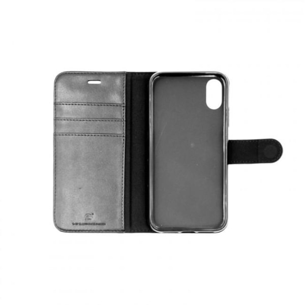 iPhone XS Max Plånboksfodral Läder med Stativ - Svart Black