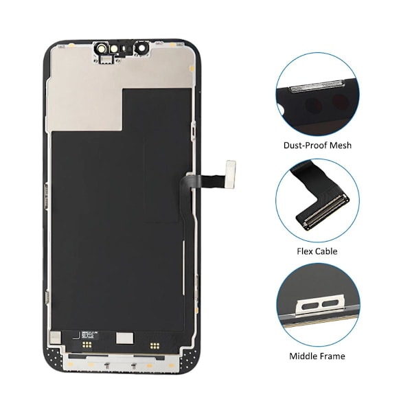 iPhone 13 Pro Max OLED Skärm - Svart (Tagen från ny iPhone) Black
