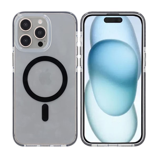 iPhone 15 Pro Mobilskal Magnet Dubbelskydd - Svart Svart