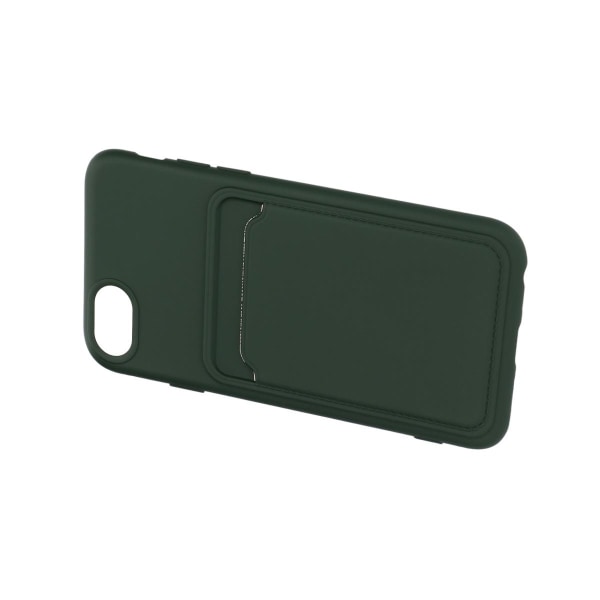 iPhone 7/8/SE (2020/2022) Silikonskal med Korthållare - Militärg Dark green