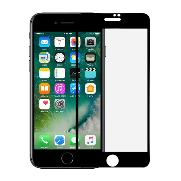 Skärmskydd iPhone 7/8 - 3D Härdat Glas Vit (miljö) Vit