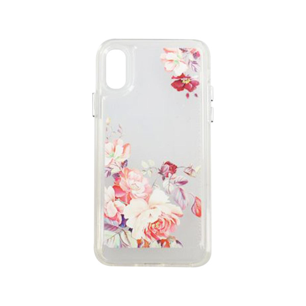 iPhone X/XS Mobilskal med motiv - Retro Blommor Transparent