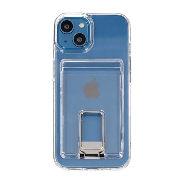 iPhone 15 Mobilskal med Korthållare och Stativ - Transparent Transparent