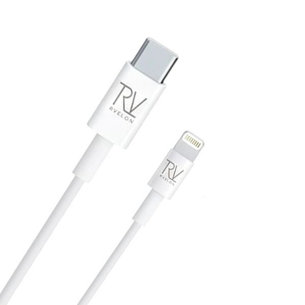 Rvelon USB-C till Lightning Kabel 2m White