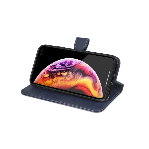 iPhone XS Max Plånboksfodral Läder med Stativ - Blå Blå