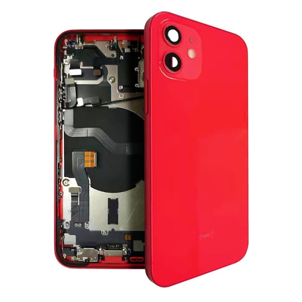iPhone 12 Baksida med Komplett Ram - Röd Red