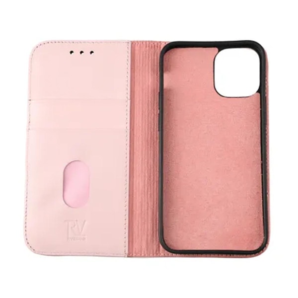 iPhone 12 Mini Plånboksfodral Läder Rvelon - Rosa Old pink