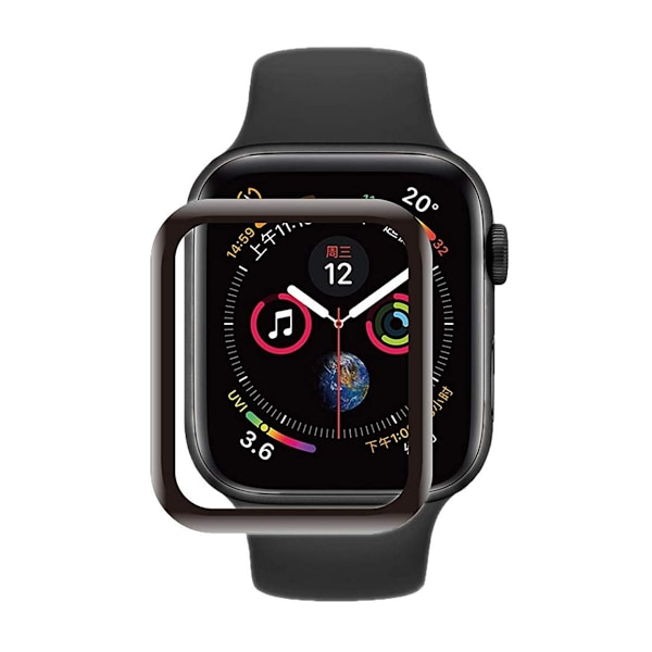 Skärmskydd Apple Watch SE 40mm 3D Härdat Glas Svart Black