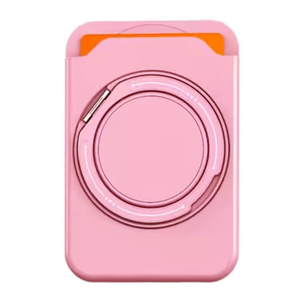 MagSafe-korttipidike pyörivällä rengasjalustalla - Pinkki vaaleanpunainen