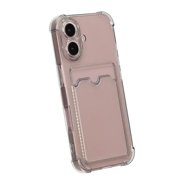 iPhone 16 Plus Mobilskal Stöttåligt med Korthållare - Svart Svart