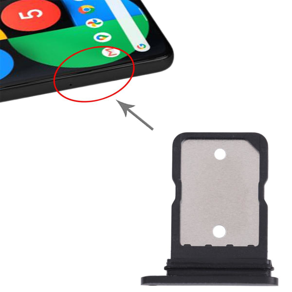 Google Pixel 5 Simkortshållare - Svart Svart
