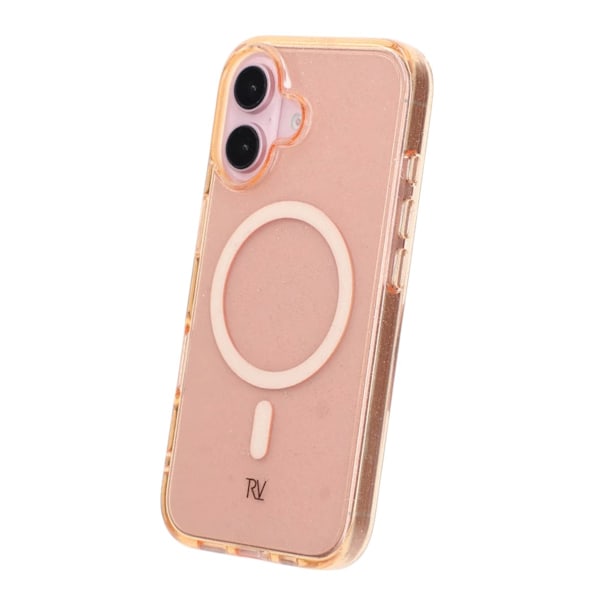 iPhone 16 Rvelon Mobilskal TPU med MagSafe - Glitter Guld Guld