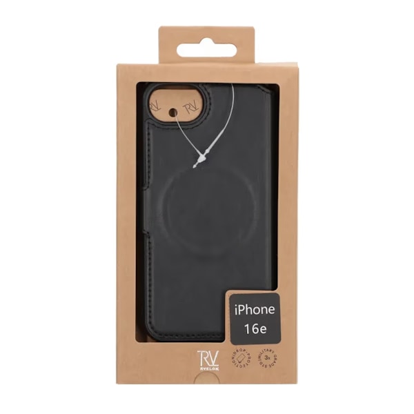 Rvelon Plånboksfodral för iPhone 16e - Svart Black