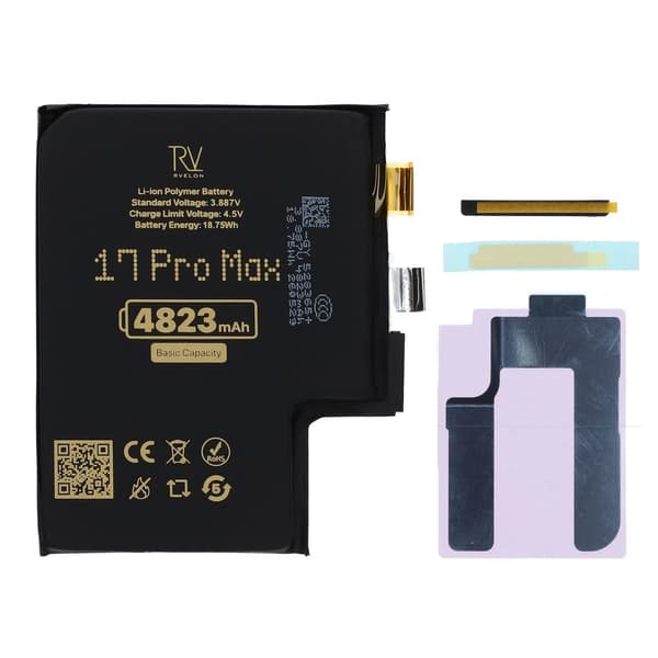 Rvelon Batteri till iPhone 17 Pro Max 4823mAh utan Flexkabel