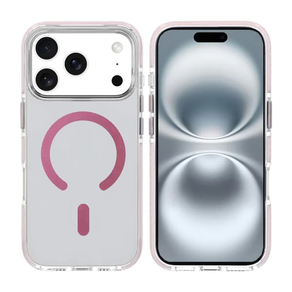 Mobilskal Magnet Dubbelskydd för iPhone 17 Pro Max - Rosa pink