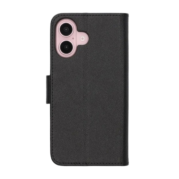 iPhone 16 Plus Plånboksfodral med Stativ - Svart Black